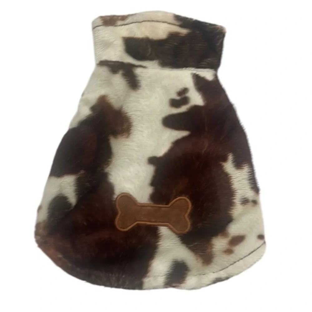 Dickens pet dog vest soft cattle print clothing outerwear size XS